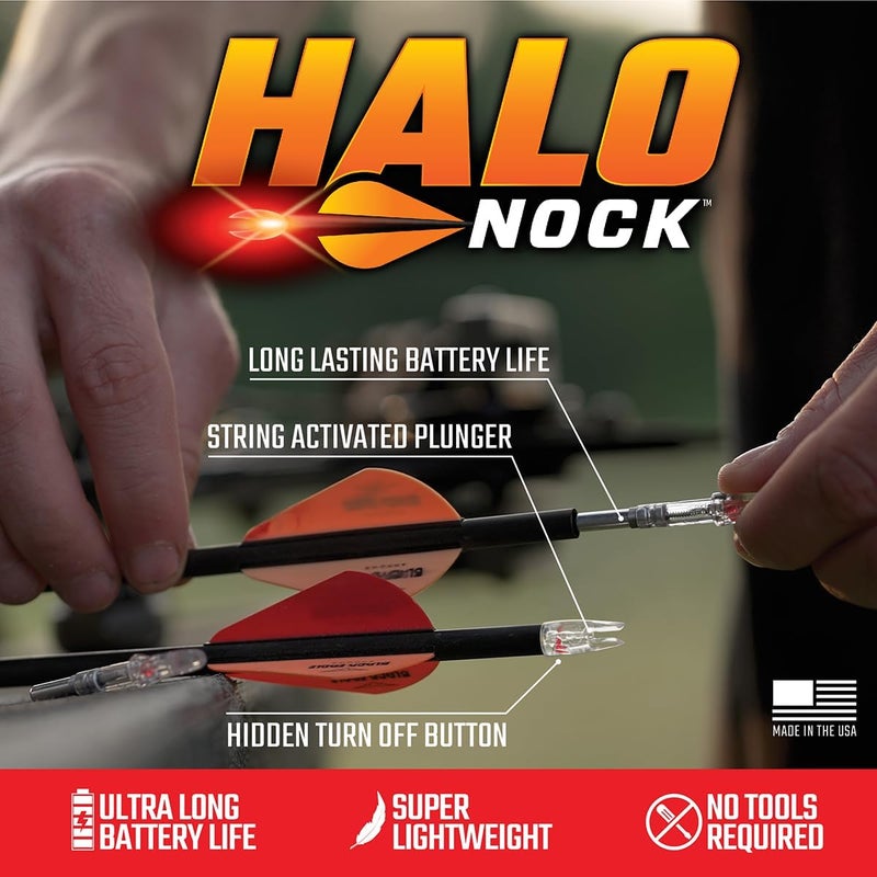 DOUBLETAKE Halo Nock Micro Lighted Nocks for Archery & Bowhunting, Fits .165-.166 Internal Diameter Arrows, Assorted Colors, 3-Pack - Image 3